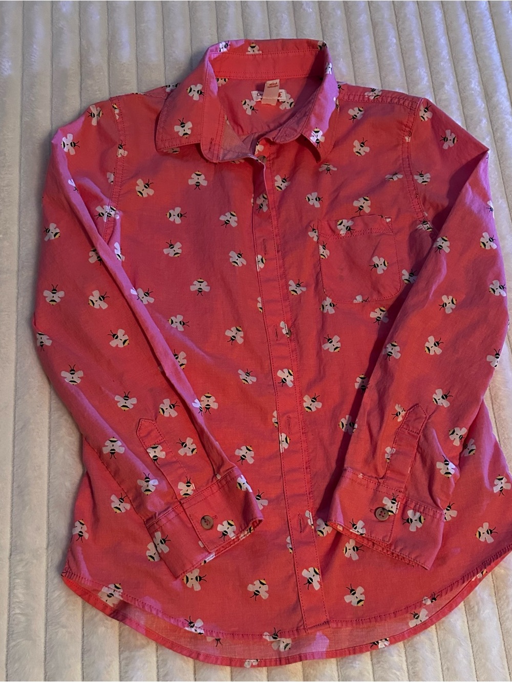 Cat & Jack Bright Pink Floral Button-Up Shirt